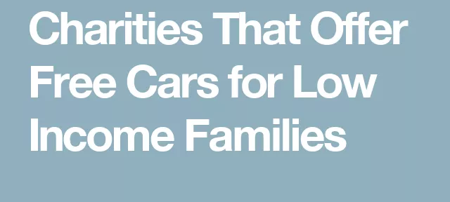 free cars for low income family